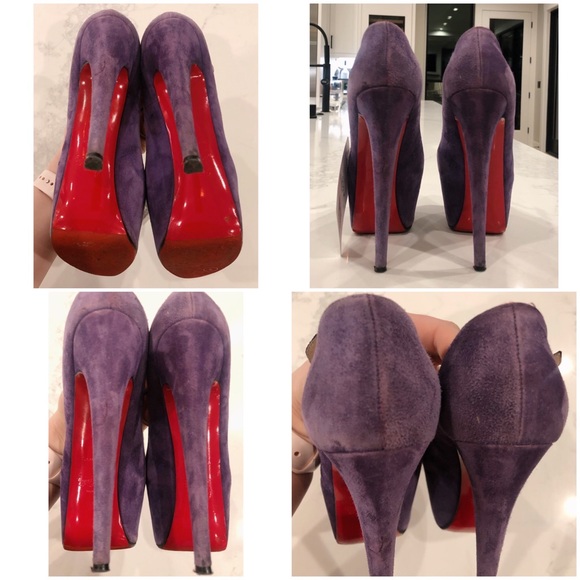 Christian Louboutin Purple Suede Daffodile Mary Jane Platform Pumps SZ 36 - Picture 14 of 17